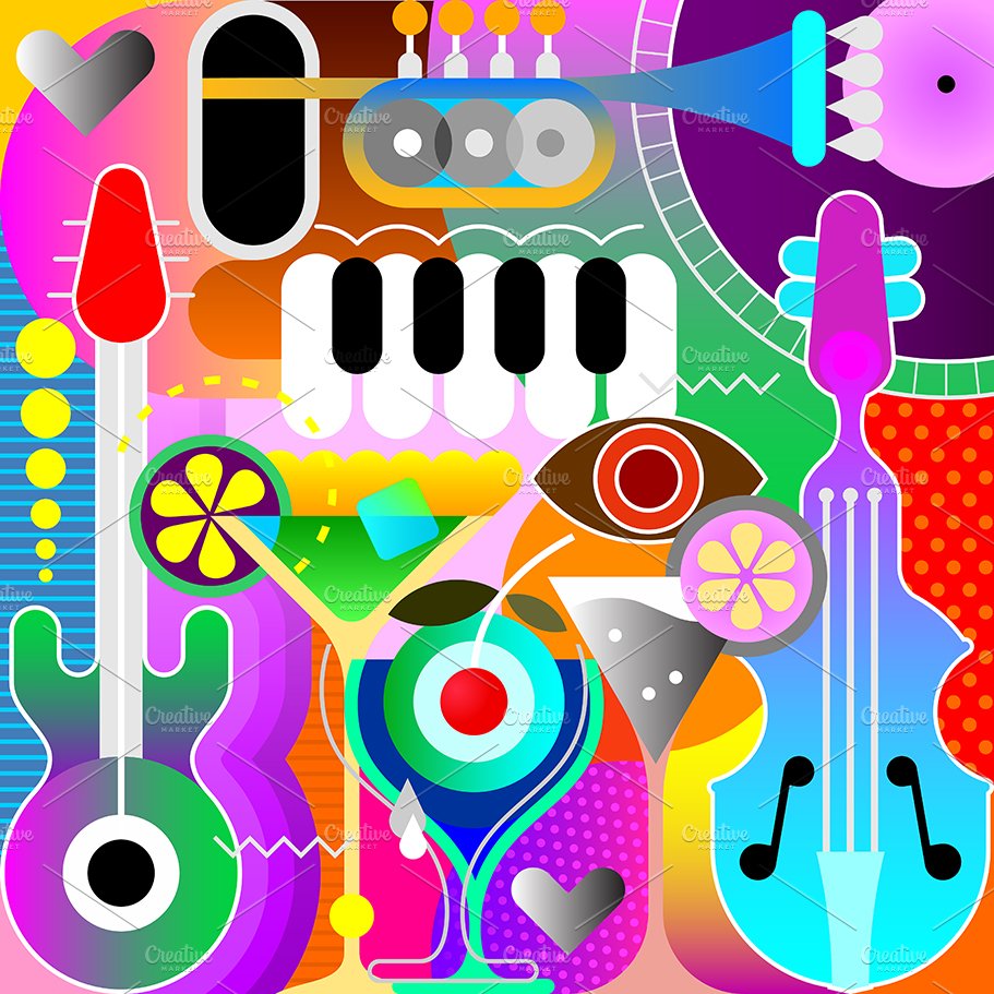 Musical Design vector illustration preview image.