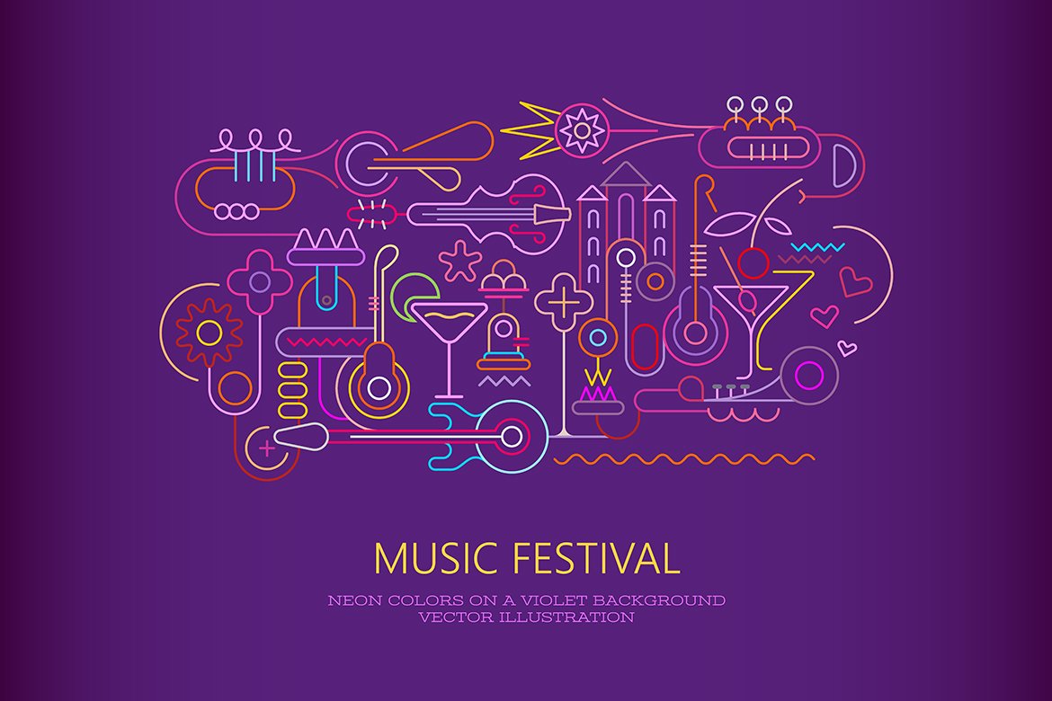 Music and Cocktails vector artwork cover image.