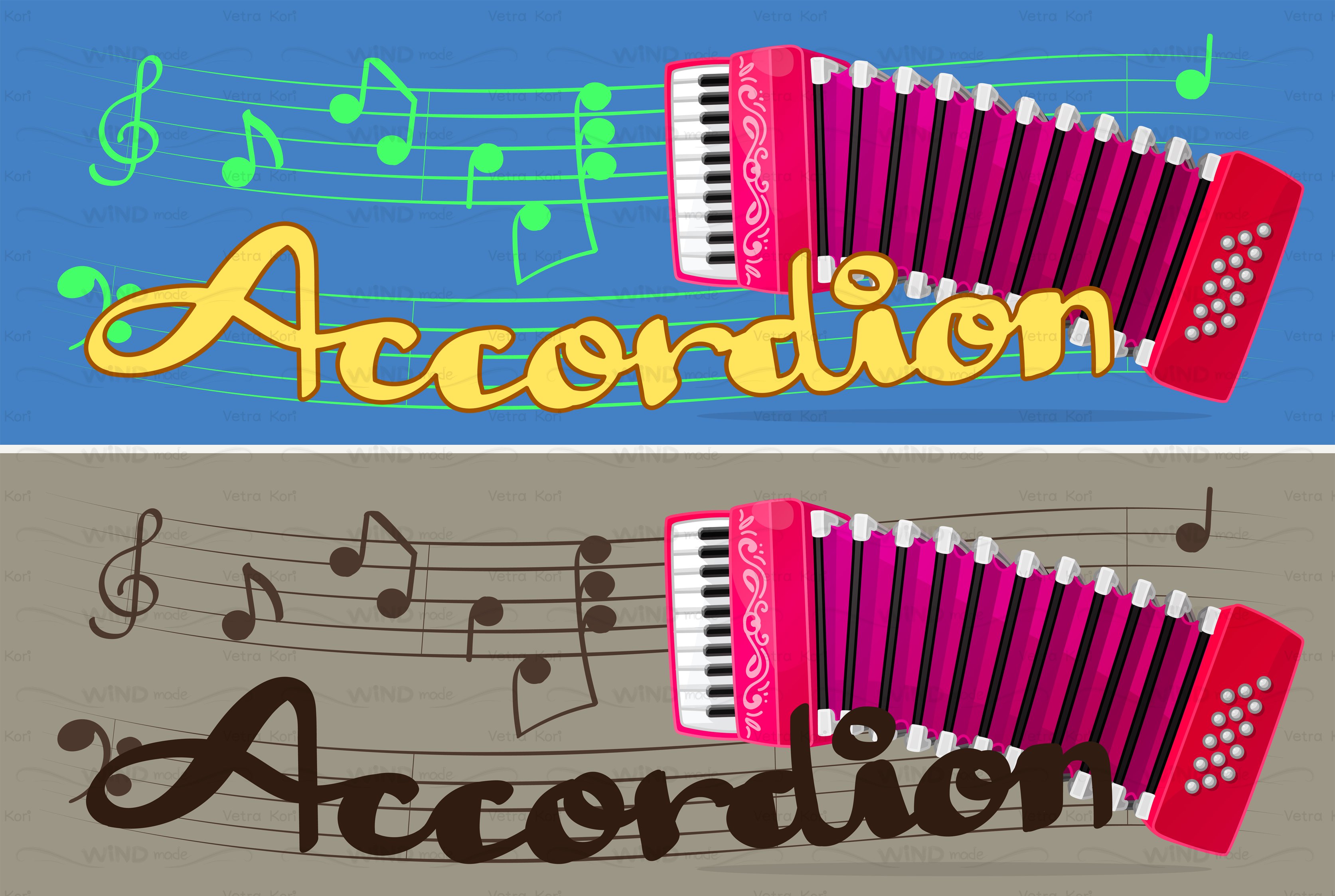 vector pink accordion cover image.