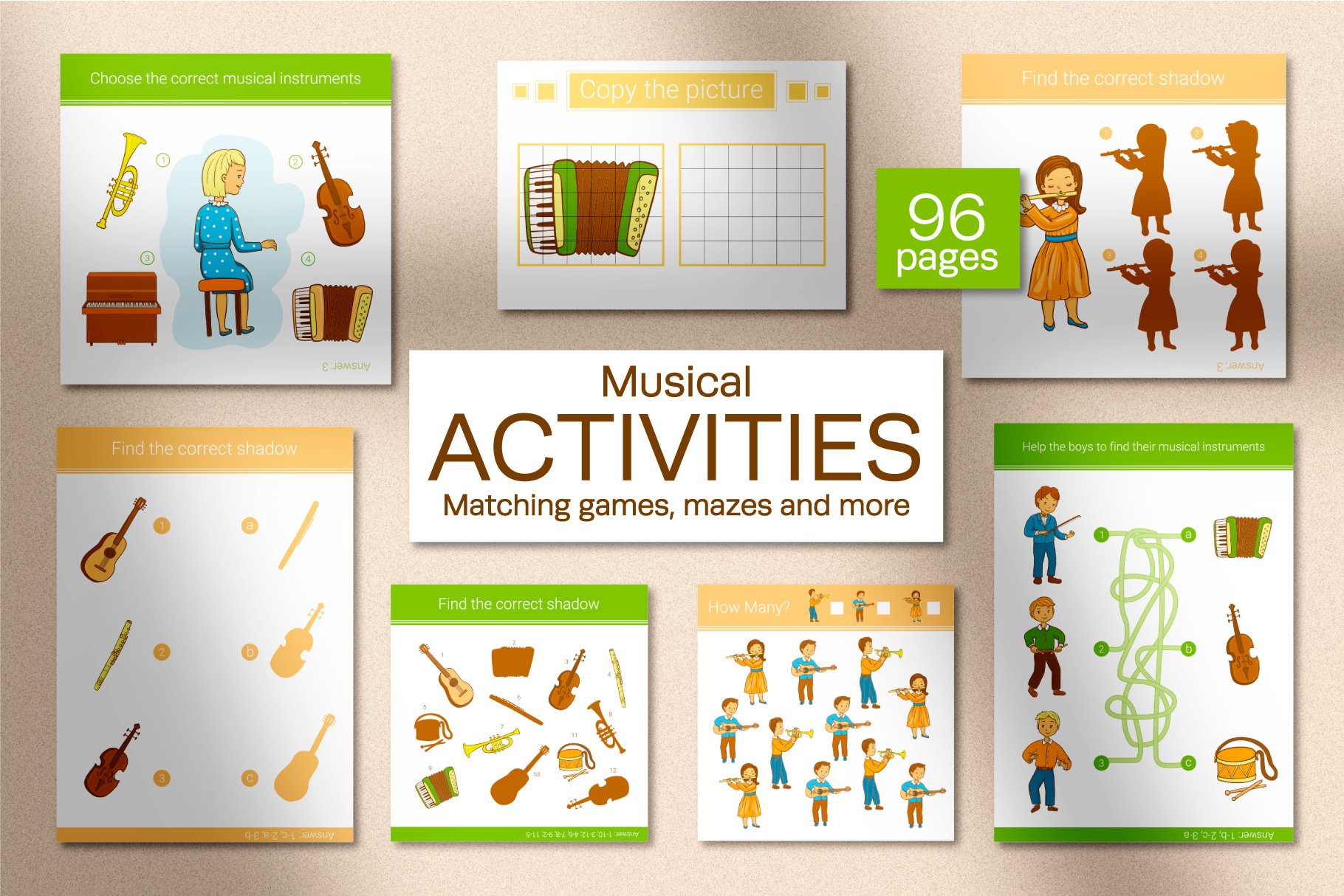 Musical Instruments Kids Activities cover image.