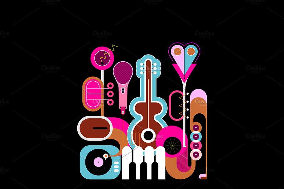 Music Instruments vector design preview image.