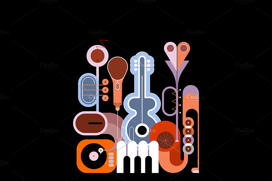 musical instruments isolated on a black 911 736