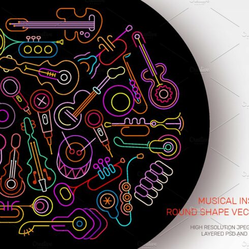 Neon Musical Instruments round cover image.