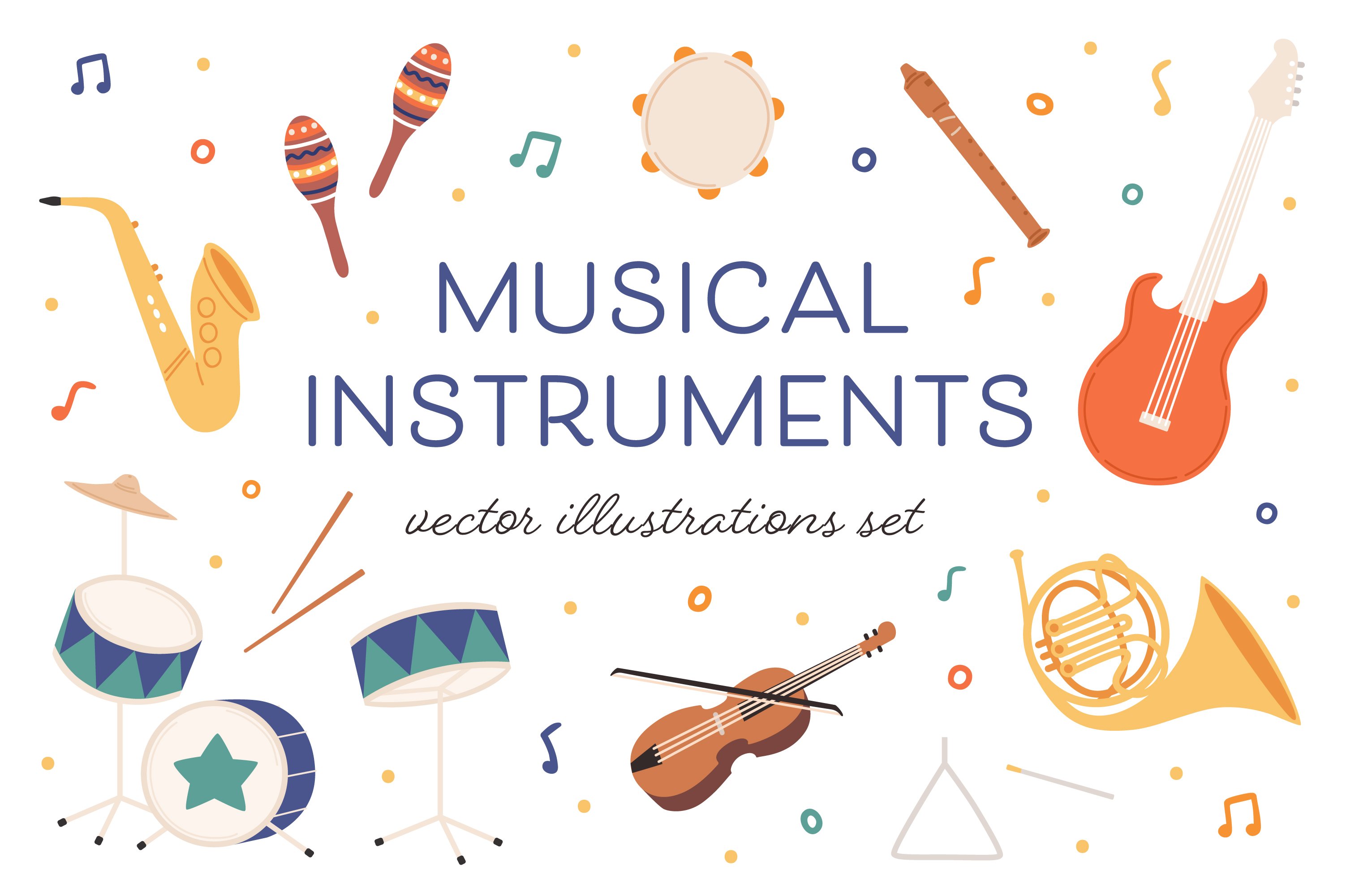 Musical instruments set cover image.