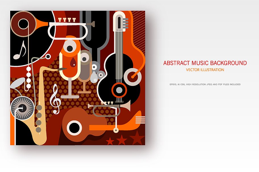 Abstract Music Background vector cover image.