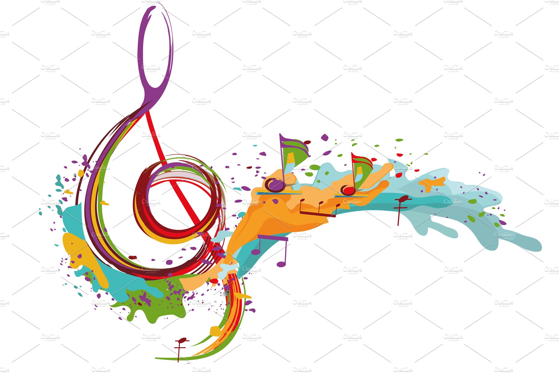 musical treble clef paints 61