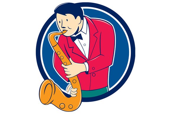 Musician Playing Saxophone Circle Ca cover image.