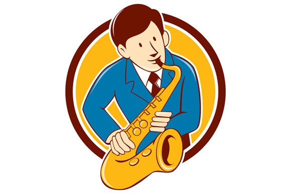 Musician Playing Saxophone Circle Ca cover image.