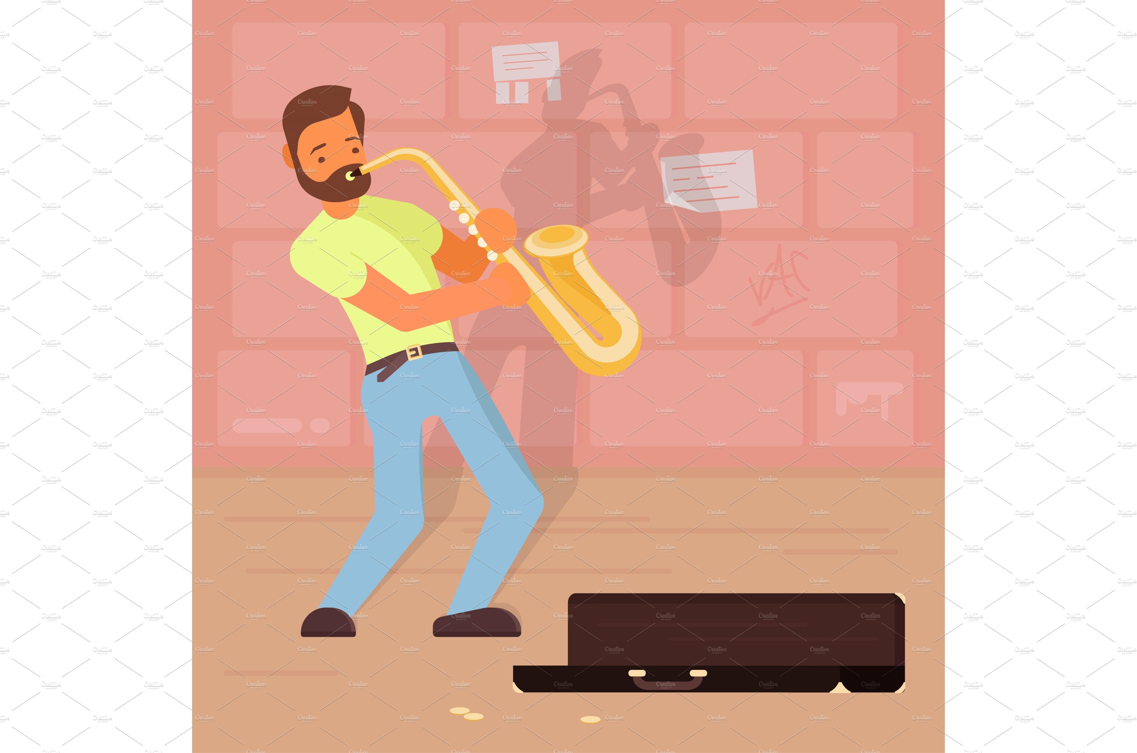 Vector illustration of street cover image.