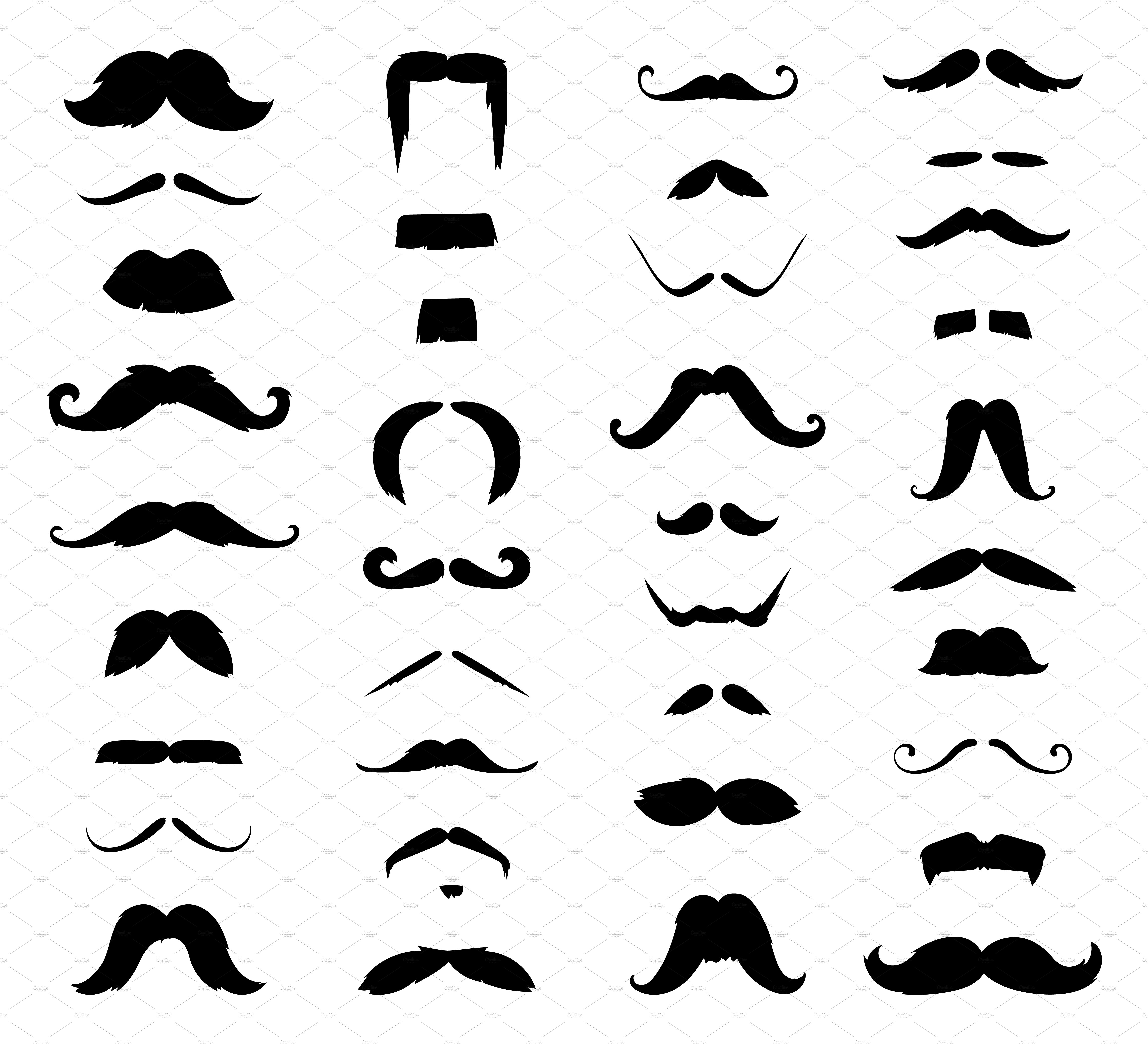 Huge set of vector mustache cover image.