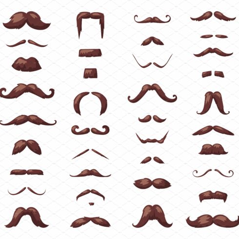 Huge set of vector mustache cover image.