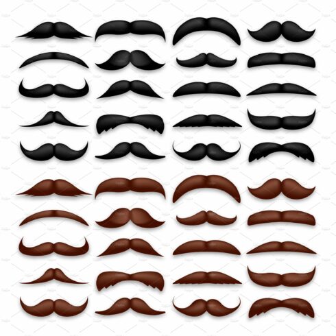 Various brown and black mustache cover image.