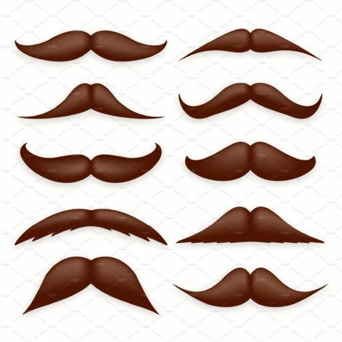 Various brown mustache collection cover image.