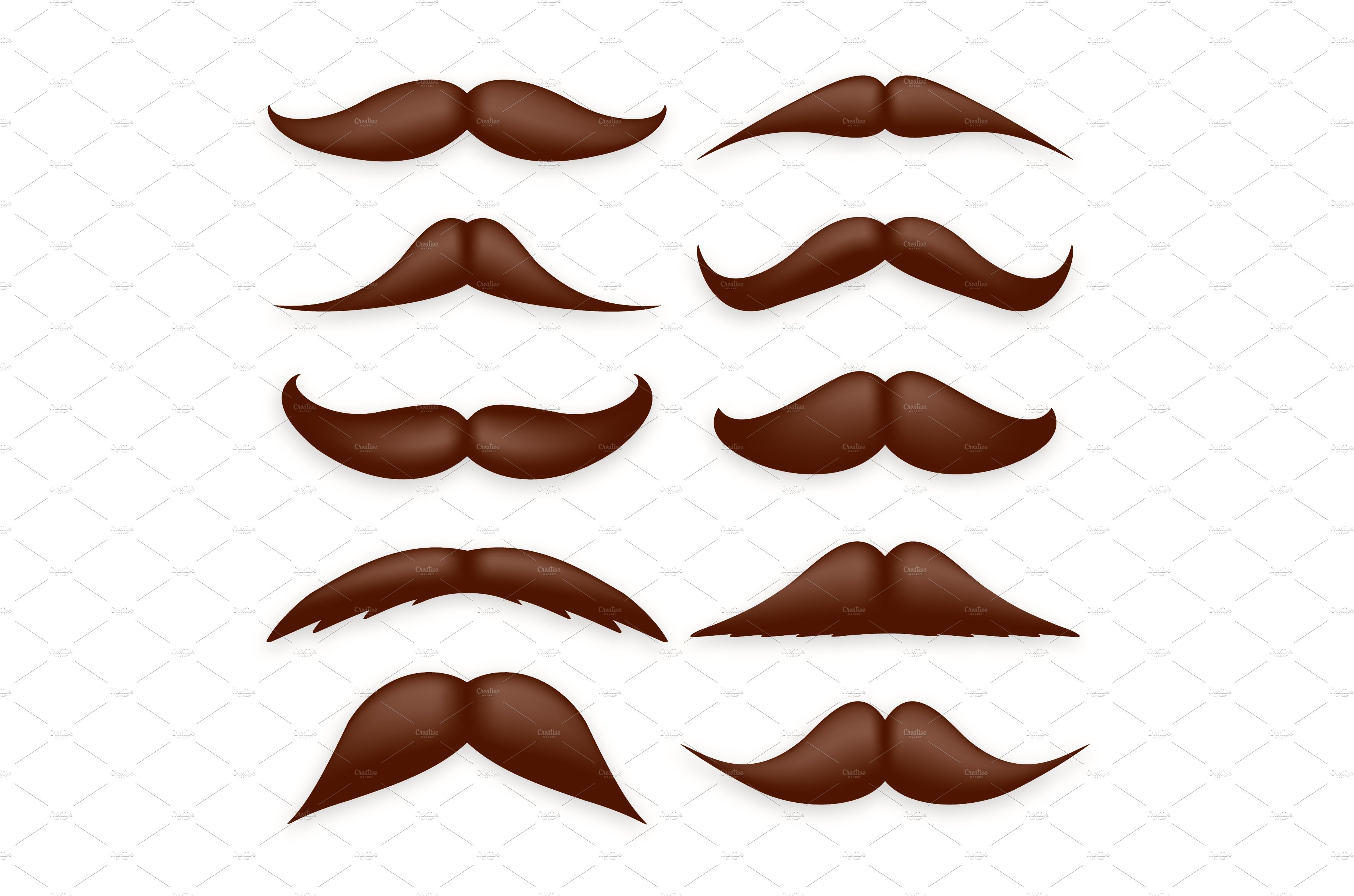 Various brown mustache collection cover image.