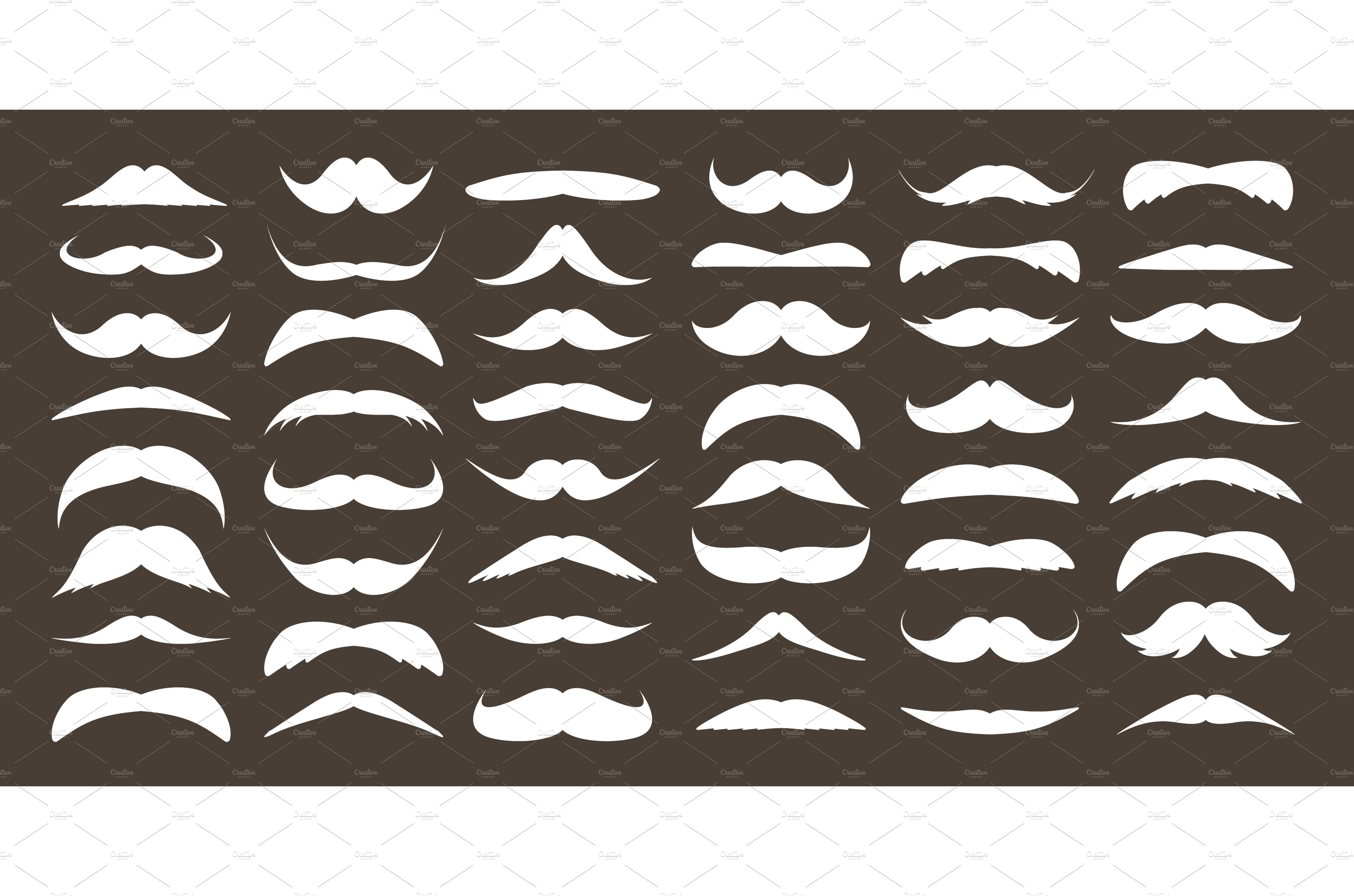 Various mustache collection. Vintage cover image.