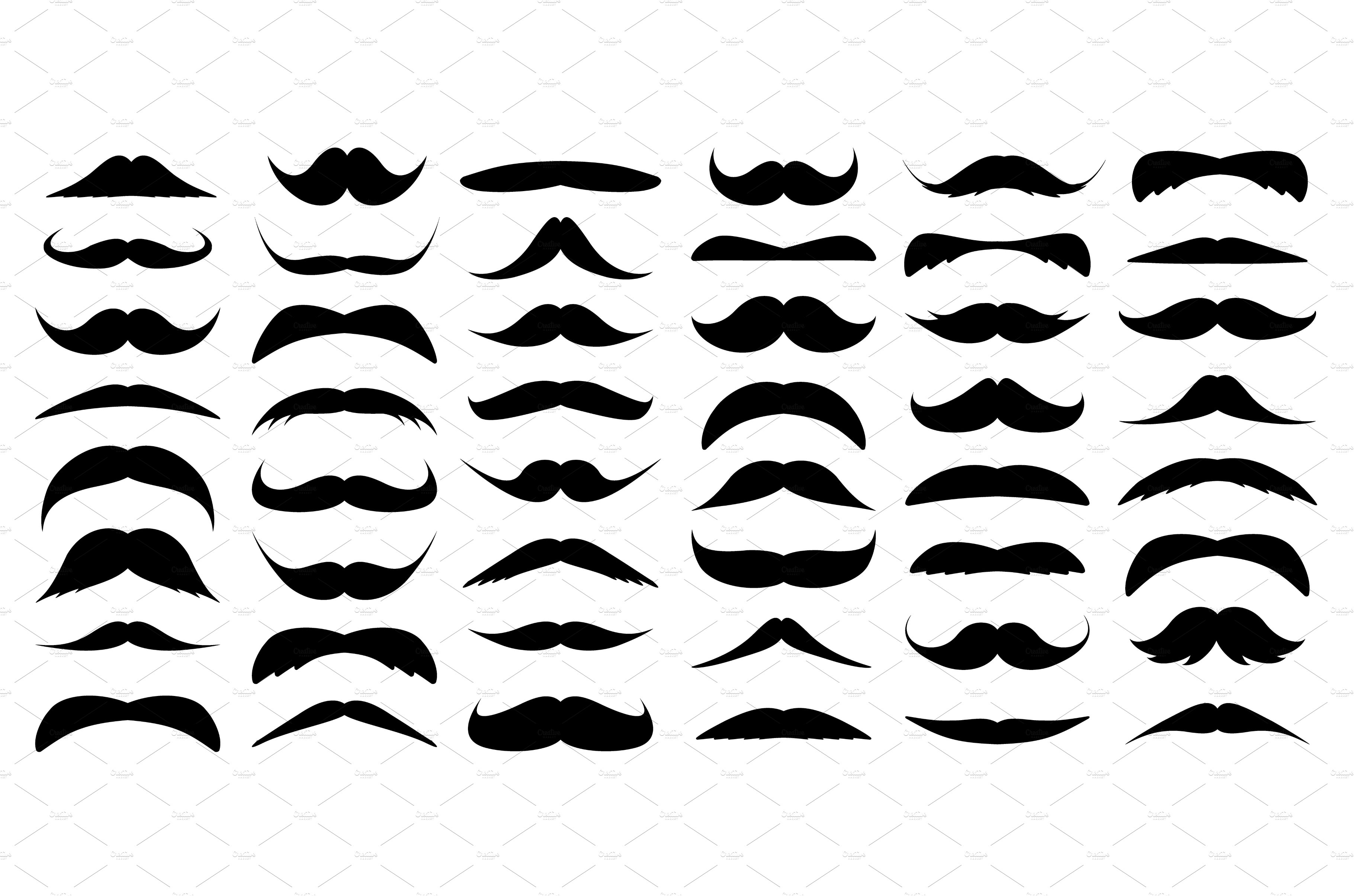 Mustache collection. Vintage cover image.