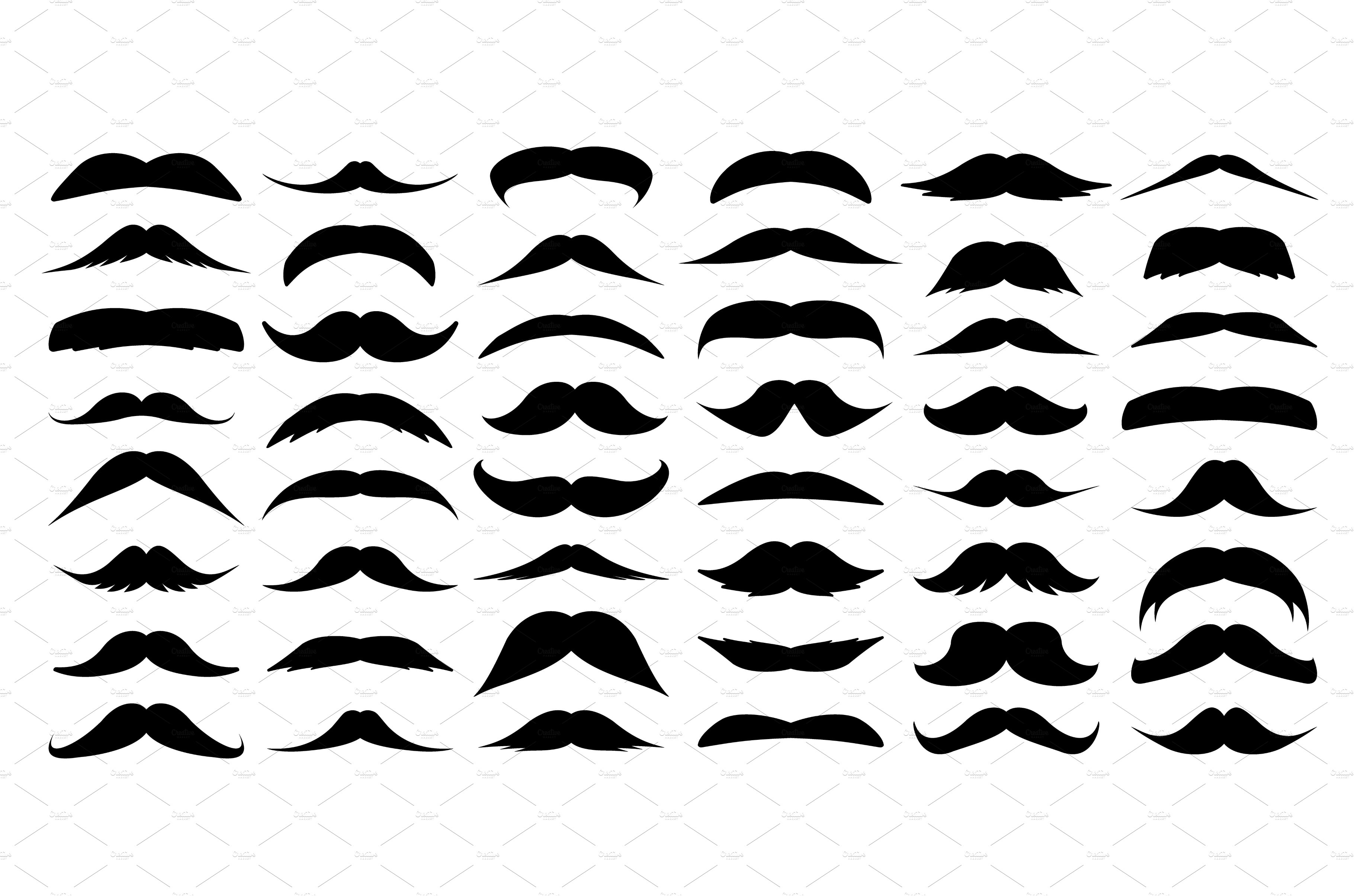 Mustache collection. Vintage cover image.