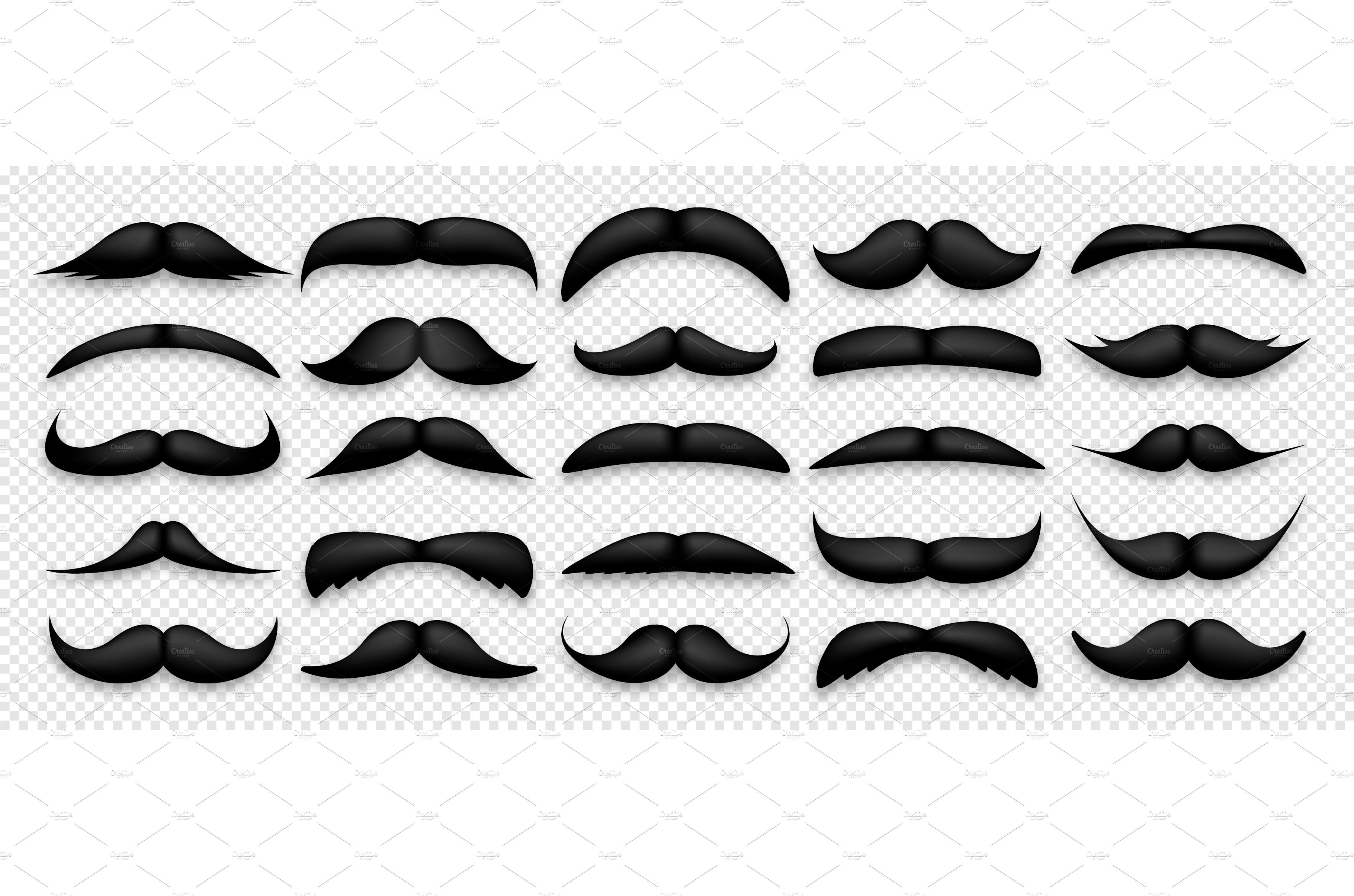 Various black mustache collection cover image.