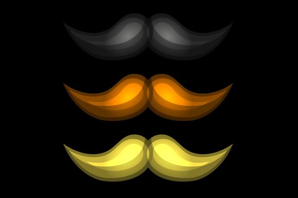 Brown, Black and White Mustaches Set preview image.