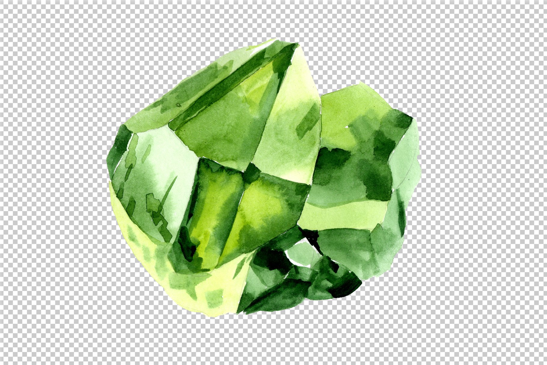 Crystals of color emerald PNG set preview image.