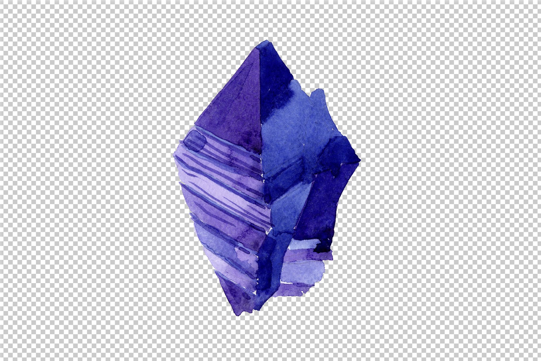 Aquarelle geometric blue crystal PNG preview image.