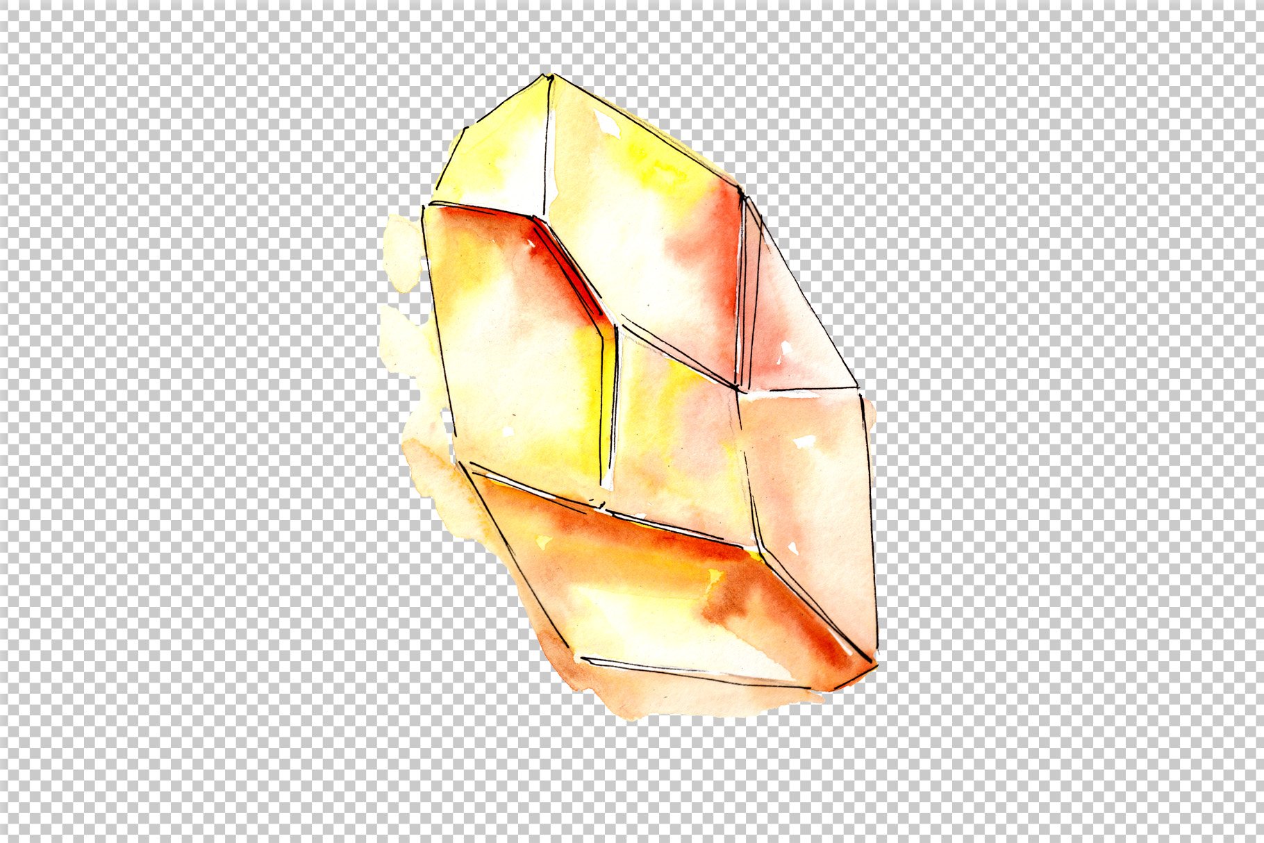 Magic crystals PNG watercolor set preview image.