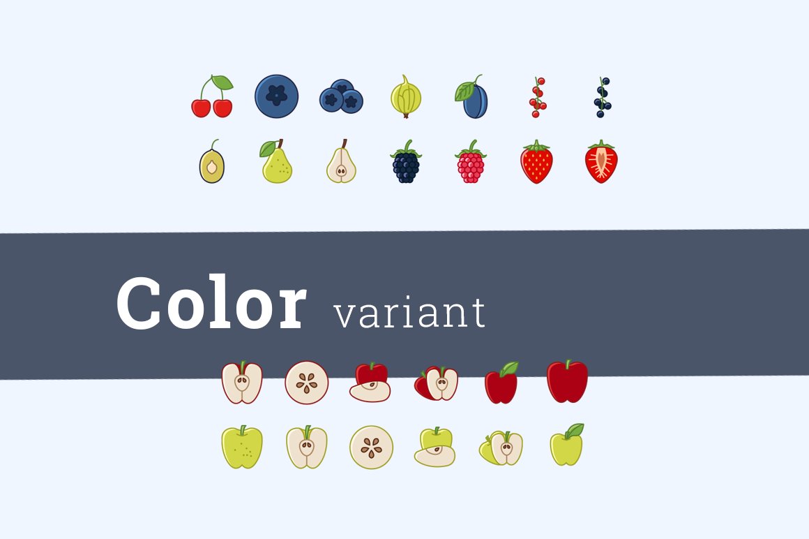 Fruit icons (26 + 18) preview image.