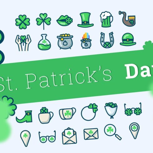 St. Patrick's Day icons (24 + 24) cover image.