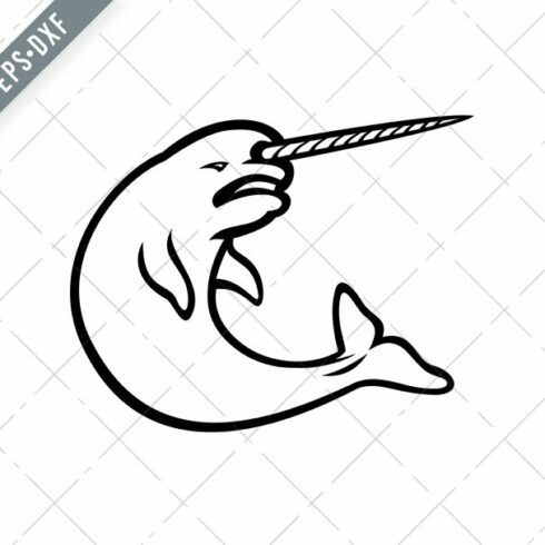 Angry Narwhal Jumping Mascot SVG cover image.