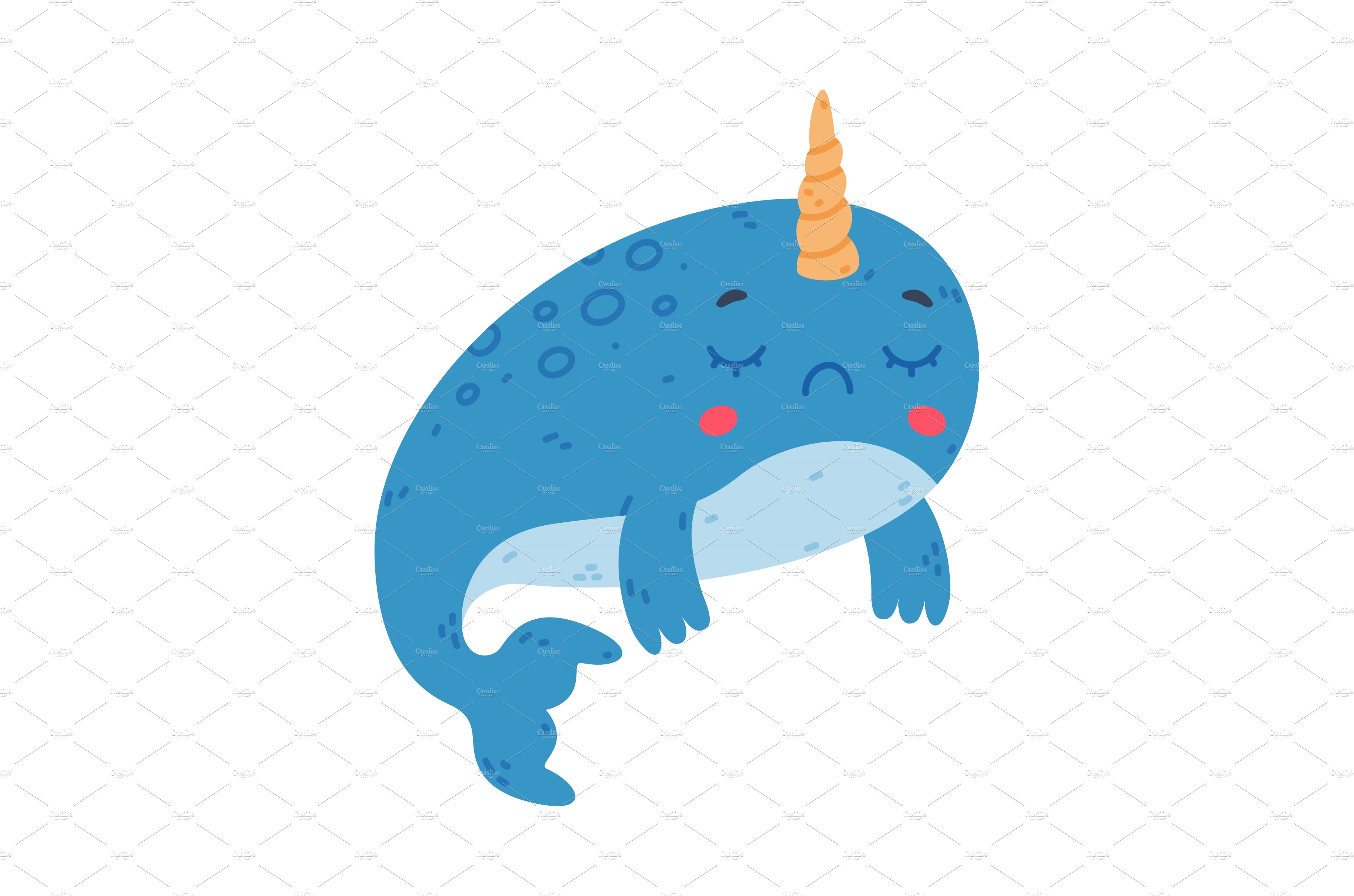 Cute sleeping baby narwhal. Lovely cover image.