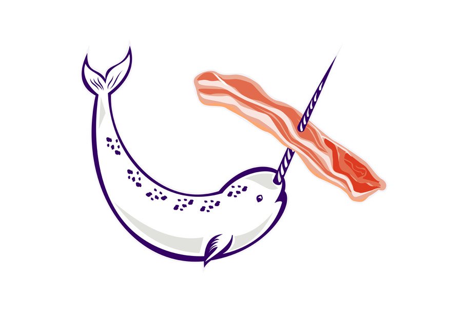 narwhal whale stringing bacon cover image.