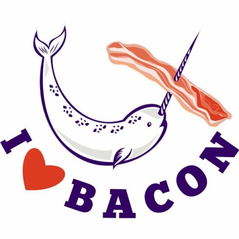 narwhal whale i love bacon cover image.