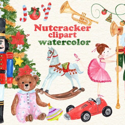 Christmas Nutcracker kids clipart cover image.