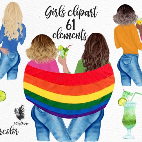LGBTQ Girls clipart Lesbian couples cover image.