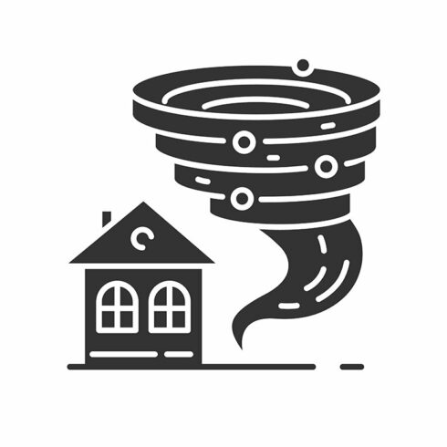 Tornado glyph icon cover image.