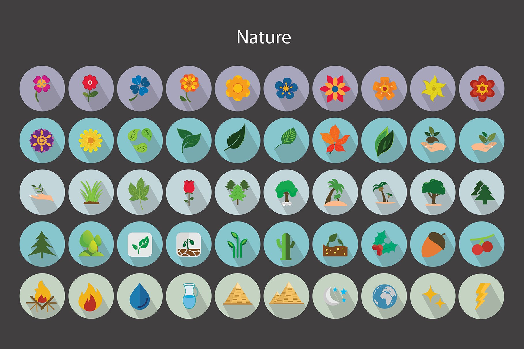 nature ecology vector flat icons 5 42