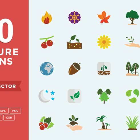 Flat Icons Nature Set cover image.