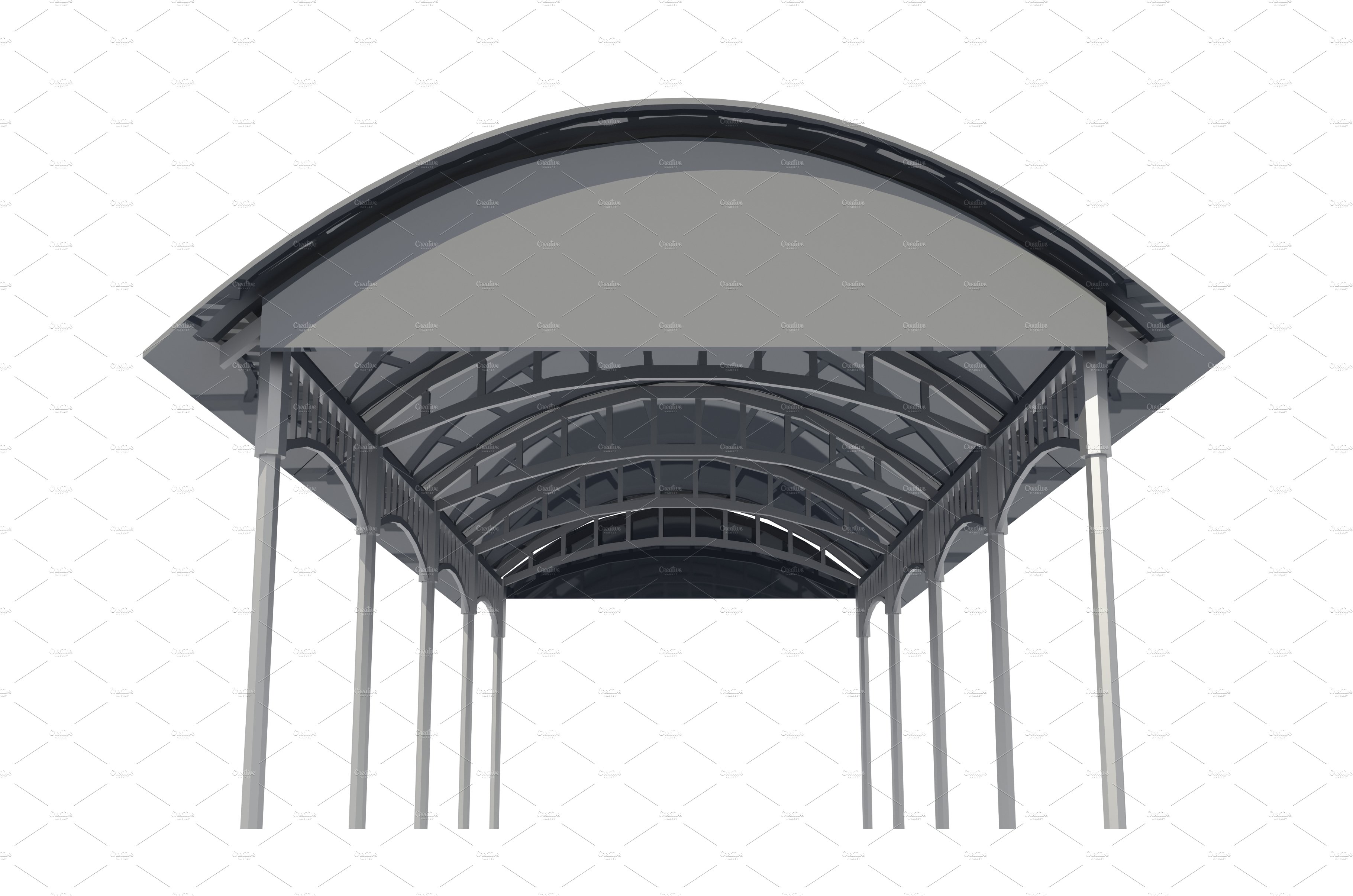 3D illustration of Metal canopy cover image.