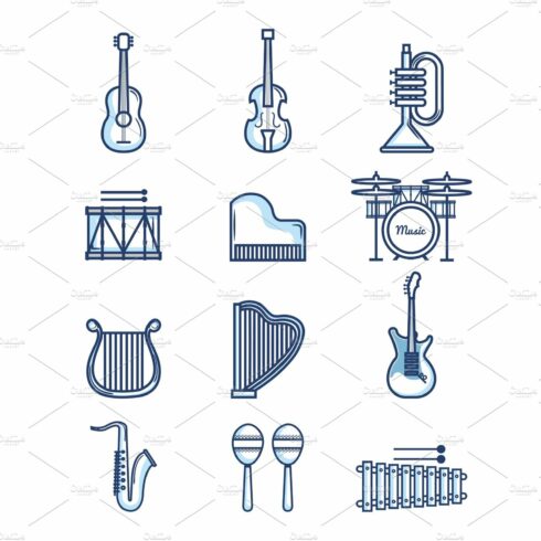 Music instruments design cover image.