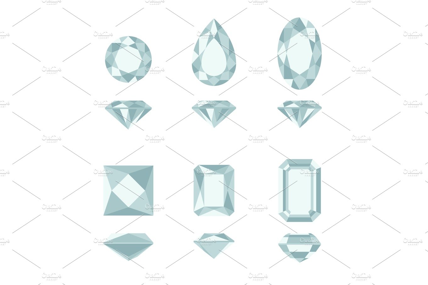 Diamond and gemstone shapes. cover image.