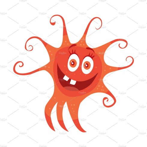Red Bacteria Cartoon Vector cover image.