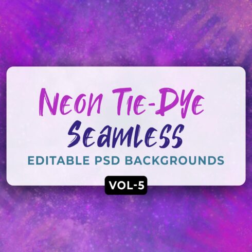 Neon Tie-Dye Seamless Patterns V-05 cover image.