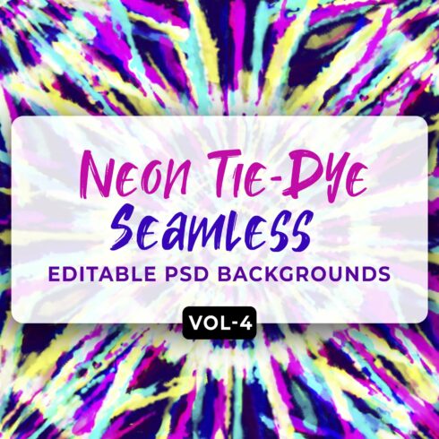 Neon Tie-Dye Seamless Patterns V-04 cover image.