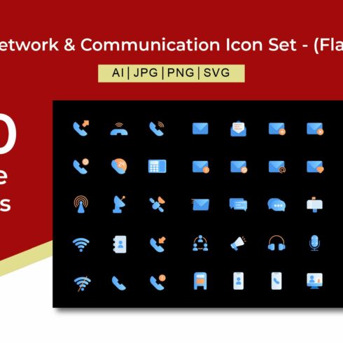 Network And Communication Icon Set cover image.