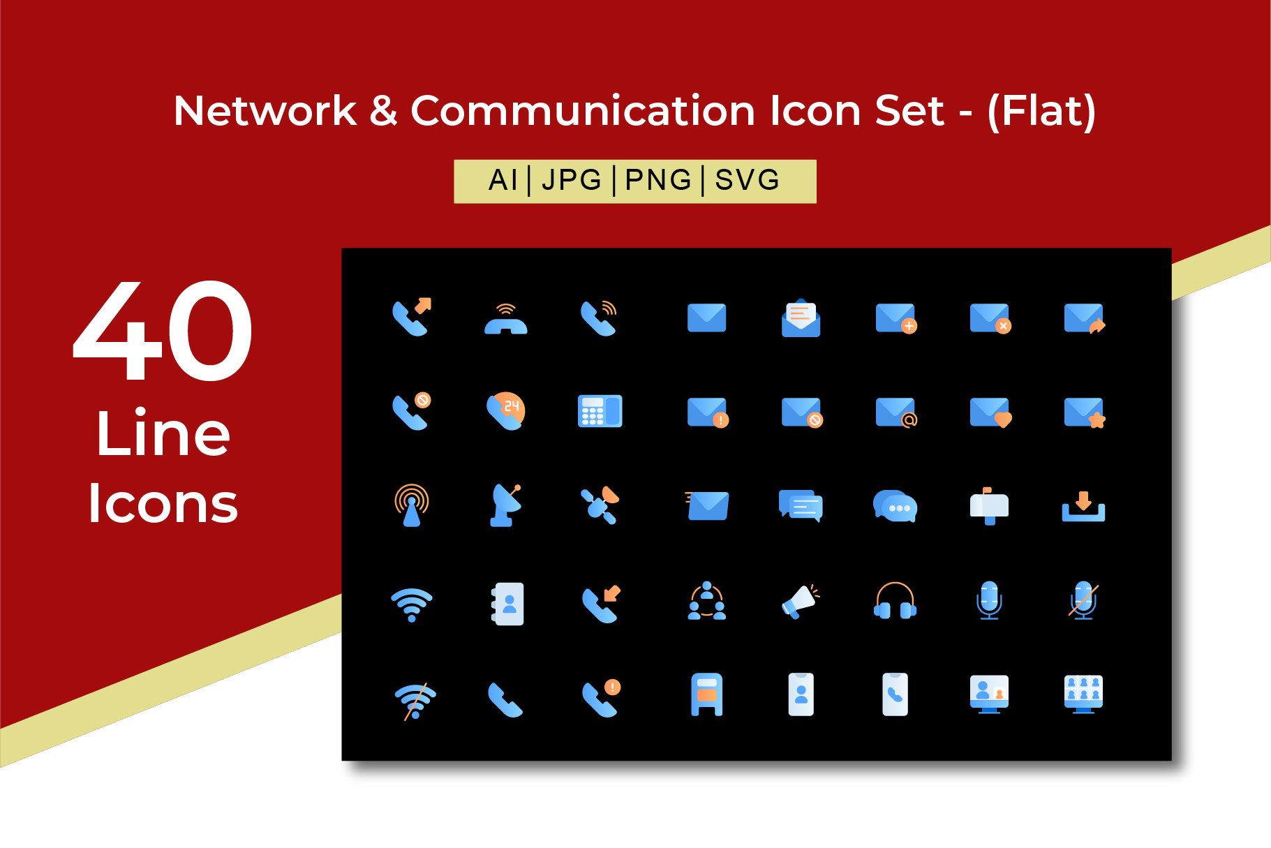 Network And Communication Icon Set cover image.