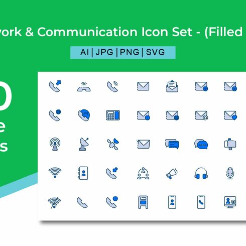 Network And Communication Icon Set cover image.