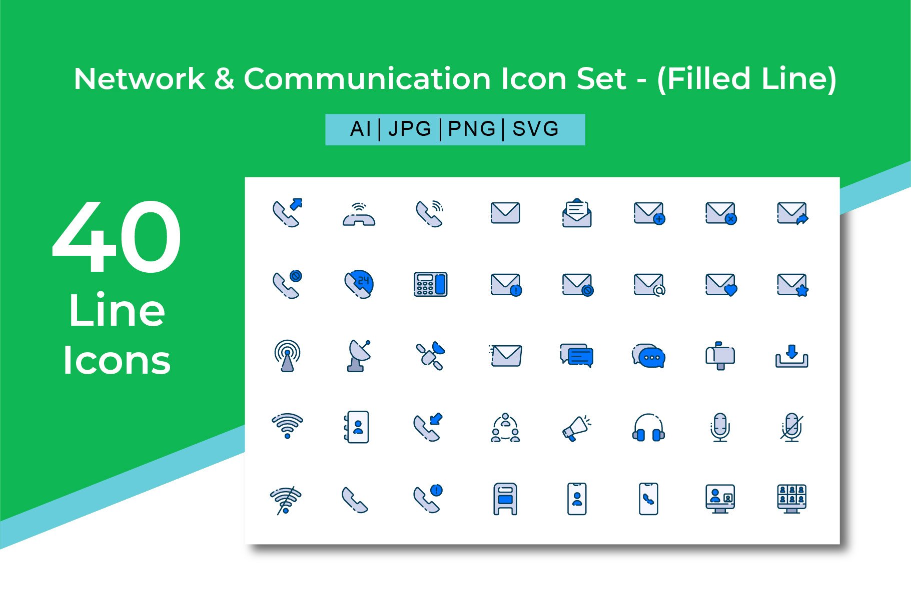 Network And Communication Icon Set cover image.