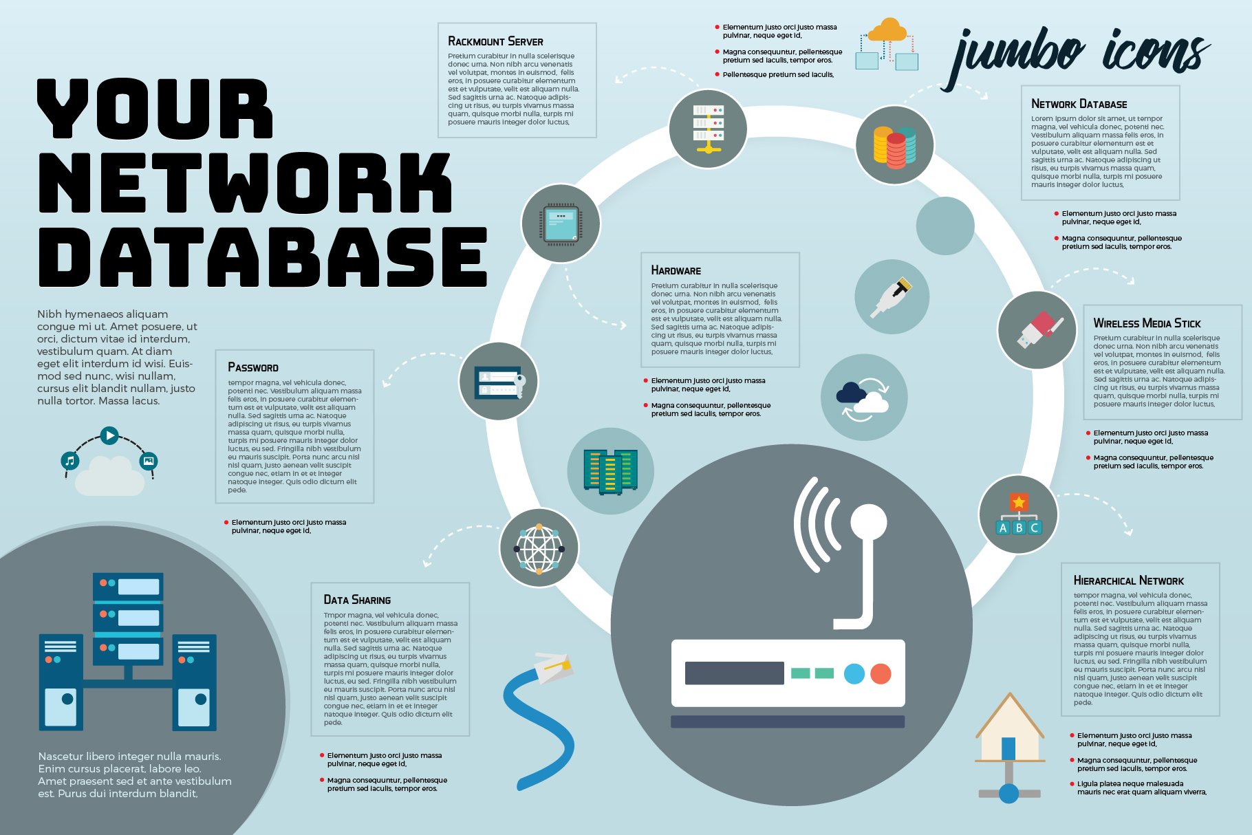 Flat Vector Icons Networking Pack V2 preview image.