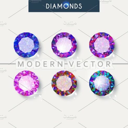 Set realistic diamond with reflex cover image.