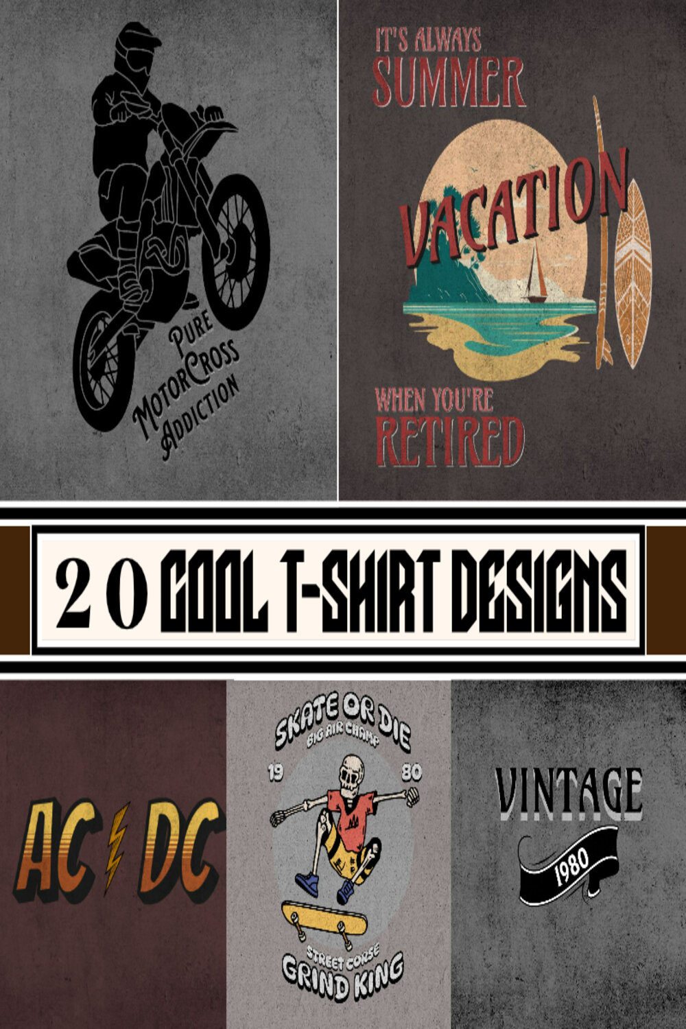 20 Cool T-Shirt Designs pinterest preview image.